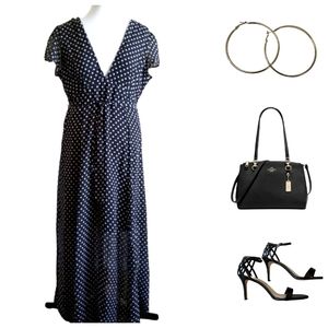 Black and White Polka Dot Maxi Dress